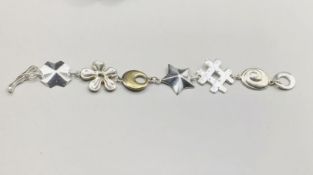 Robert Lee Morris RLM Vintage Sterling Silver Brass Flower Star Bracelet