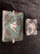 Vintage South American Silver, Enamel and Copper Box and Ashtray
