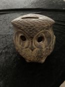 Stoneware Owl Money Box