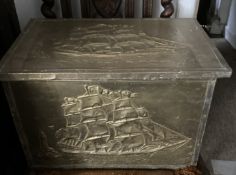 Decorative Brass Slipper/Coal Box