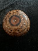 Vintage Hand Carved Gourd Bowl and Lid