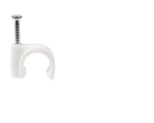 390 Bags x Tower .75 mm Oval White Cable Clips (20 In A Bag)