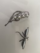2 Marcasite Brooches