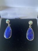Opal & Silver Earrings