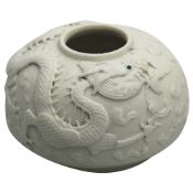 An Antique Chinese Qing Biscuit Porcelain Brush Washer By Wang Bingrong C.19thC