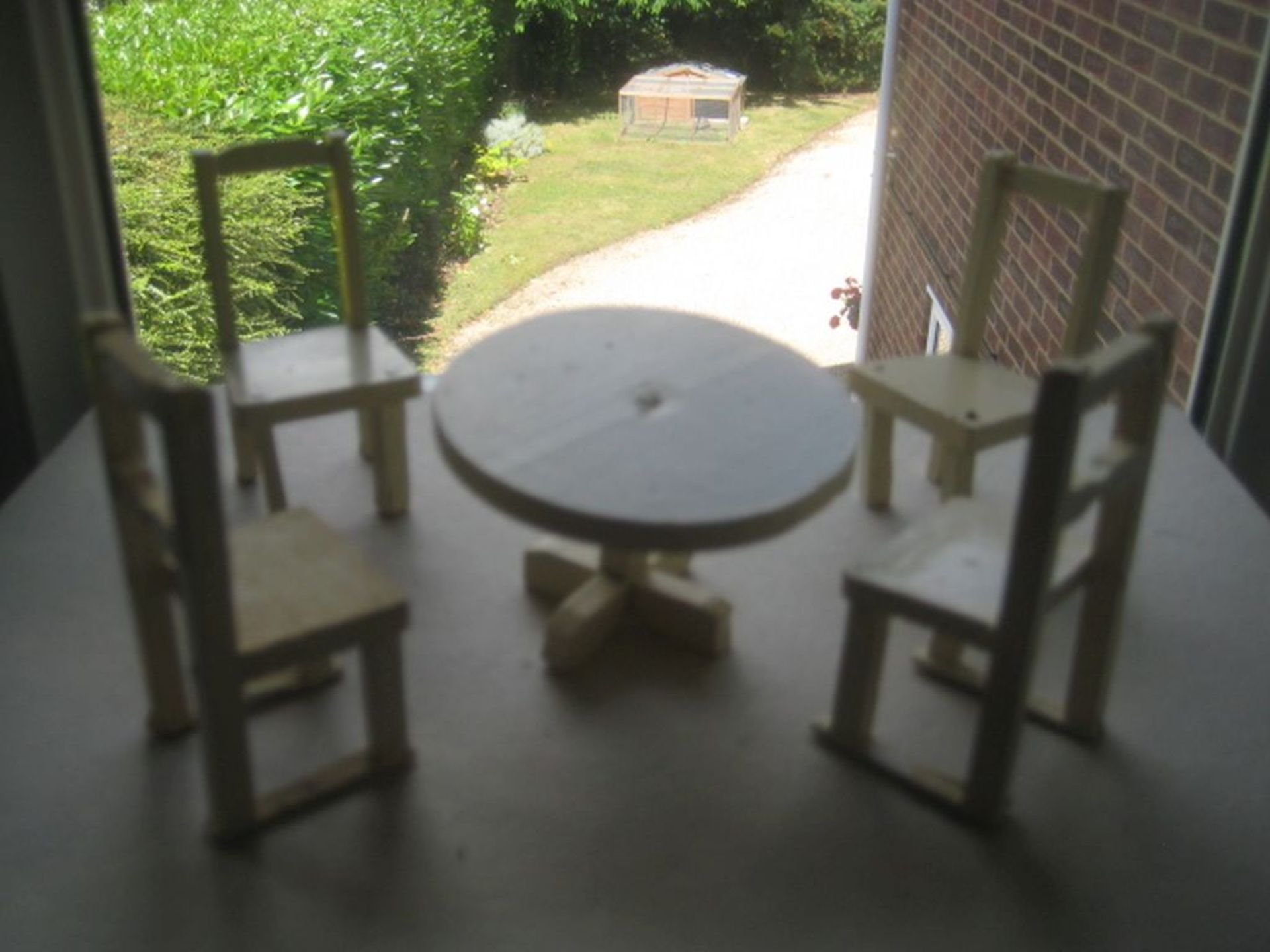 Vintage Dolls House Wooden Table and Four Chairs