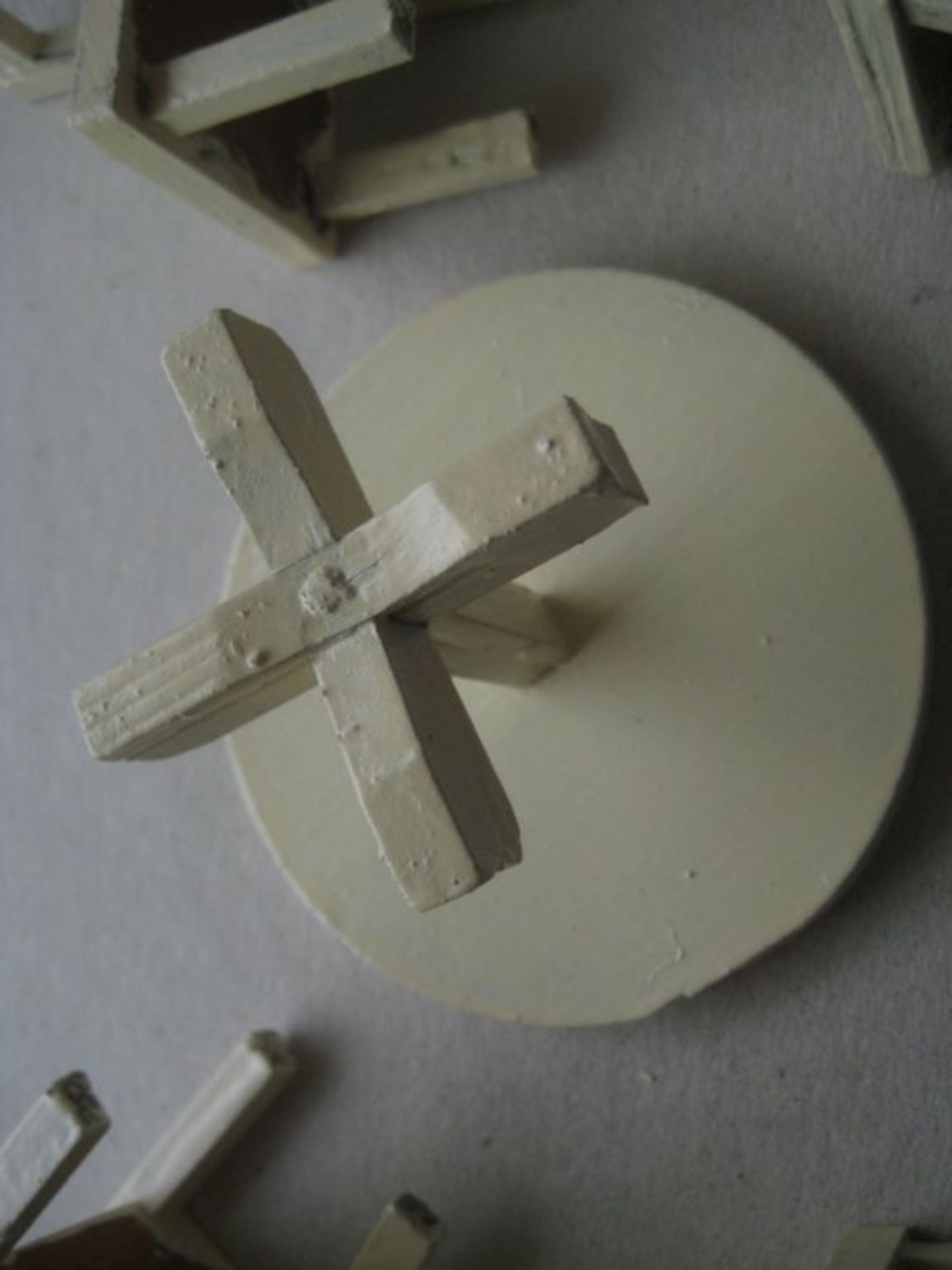 Vintage Dolls House Wooden Table and Four Chairs - Image 8 of 8