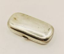 Antique Sterling Silver Plain Pill Box London Hallmarks 1907 40g L7cm W3cm