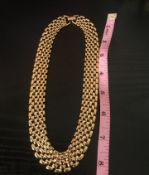 Vintage Napier Gold Tone Choker Necklace Signed and Patented