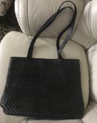 Vintage Leather Weave Shoulder Bag