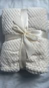 19x Ivory Waffle recycled cotton throw 100cm x 150cm x19 - Below Wholesale