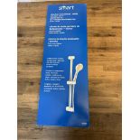 White Slide Bar Showerhead By Smart - 5 Settings, Height Adjustable Handheld