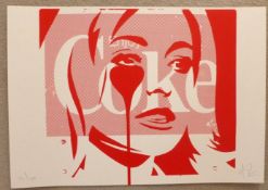 Pure Evil. Hand Signed Coca Cola 50 x 35 cm Original Silkscreen
