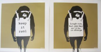 Banksy Limited Edition Keep It Real // Laugh Now But One Day Double Sided Record Sleeve & Record