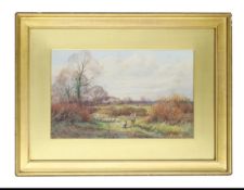 Henry John Sylvester Stannard “Drover and His Dog With Sheep On A Country Lane”