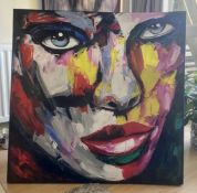 Portrait Woman Painting Oil On Canvas