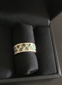 14ct Gold Emerald Diamond Ring
