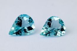 Aquamarines, 1.32&1.25 CT (Pair)