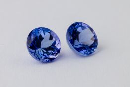Tanzanite pair, 1.05 & 1.06 Ct