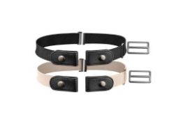 17 x 2 Pieces Adjustable No Buckle Belts for Women Lb42