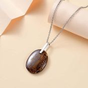 New! Boulder Opal Sterling Silver Pendant with Chain