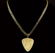 New! Stainless Steel Guitar Pick With Chain