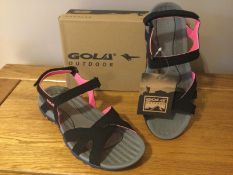 Gola Womens “Cedar” Hiking Sandals, Black/Hot Pink, Size 7 - Brand New