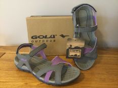 Gola Womens “Cedar” Hiking Sandals, Grey/Purple, Size 7 - Brand New