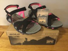 Gola Womens “Cedar” Hiking Sandals, Black/Hot Pink, Size 5 - Brand New