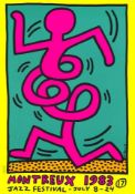 Authentic Screenprint of Keith Haring's Montreux Jazz Festival Poster of 1983.