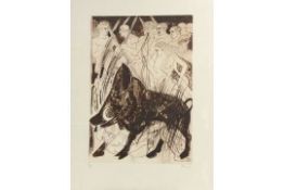 Elizabeth Frink - 'Kalydonian Boar'. Etching 1988. Signed and Numbered.