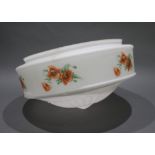 Art Deco Glass Ceiling Shade with Floral Decoration, England c.1930