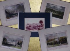 Job-Lot Antique-Vintage 5 Assorted Sizes Mounted Prints of Cornwall-7