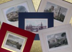 Job-Lot 5 Antique-Vintage Assorted Sizes Mounted Prints of Cornwall-2