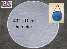 25 x Photograpy Photo Collapsible White Disc Light Reflector 43" 110cm Carry Bag 7