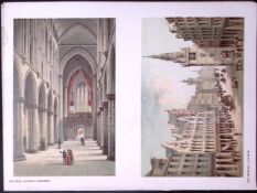 Scotland Glasgow Cathedral & The Trongate Antique Coloured Print-18