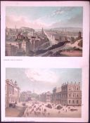 Scotland Edinburgh Clifton Hill Views of City Coloured Antique Print-1.