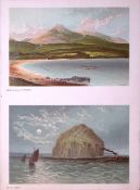 Scotland Brodick Bay & Goatfell & Alisa Craig Antique Coloured Print-24