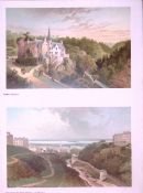 Scotland Edinburgh Hawthornden & Dean Bridge Antique Coloured Print-12