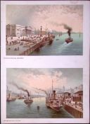 Scotland Glasgow Greenock Custom House Quay Antique Coloured Print-19
