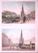 Scotland Edinburgh Views of City Princess Street Coloured Antique Print-2.