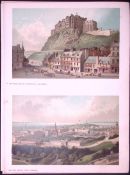 Scotland Edinburgh Views of City The Castle Coloured Antique Print-3.