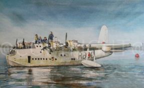 Short Sunderland Flying Boat Landed WW2 RAF Metal Wall Art