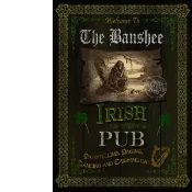The Banshee Calling Irish Traditional Pub Sign Metal Wall Art