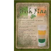 The Irish Flag Cocktail Authentic Recipe Metal Wall Art