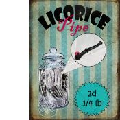 Liquorice Pipes Traditional Sweet Shop Favourites Nostalgic Memories Metal Art