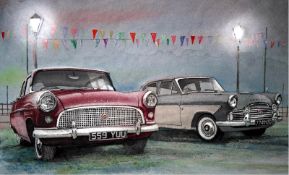 Ford Consul and Zephyr Zodiac 1950's Classic British Car Metal Art