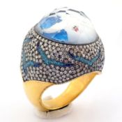 Natural Diamond 24K Yellow Gold Ring