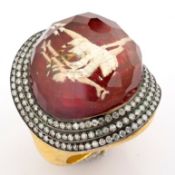 Natural Diamond 24K Yellow Gold Ring