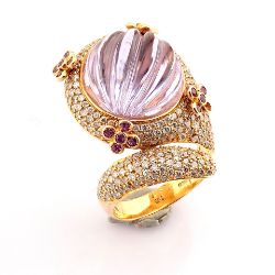 Natural Diamond 18K Rose/Pink Gold Ring